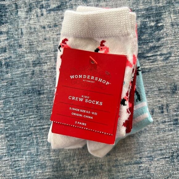 Wondershop Christmas Winter Holiday Socks Set of 3 Kids Small 5.5 - 8.5 - Picture 1 of 6